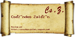 Csöndes Zalán névjegykártya