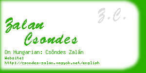 zalan csondes business card